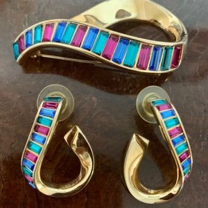 SWAROVSKI vintage Brooch and earrings set